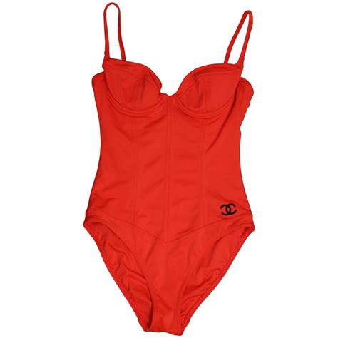 chanel bathing suit red|vintage Chanel bathing suit.